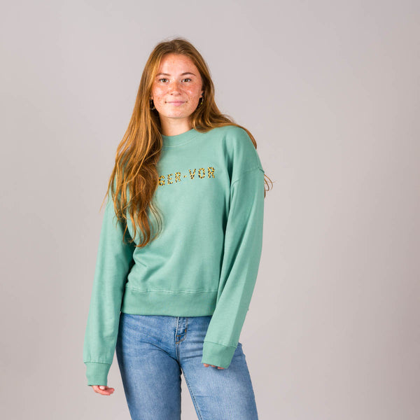 Leopard Print Dropped Shoulder Sweatshirt