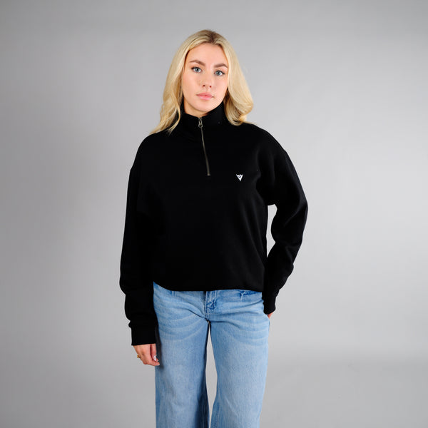 Embroidered Logo 1/4 Zip Sweatshirt