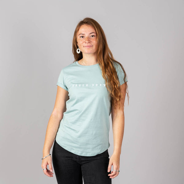 Embroidered Text Rolled Sleeve T-Shirt