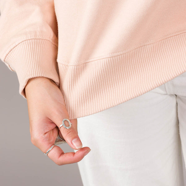 Embroidered Dropped Shoulder Sweatshirt