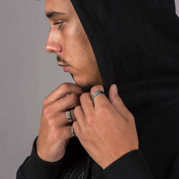 Embroidered Text Hoodie