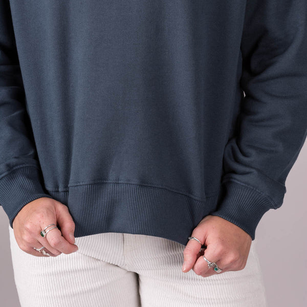 Embroidered Dropped Shoulder Sweatshirt