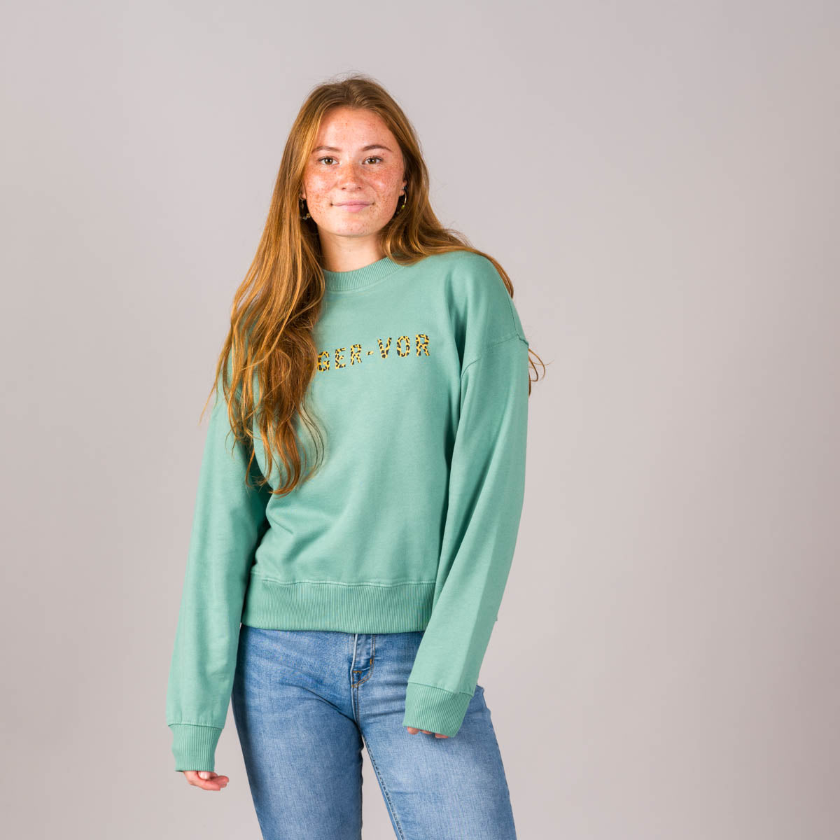Leopard Print Dropped Shoulder Sweatshirt