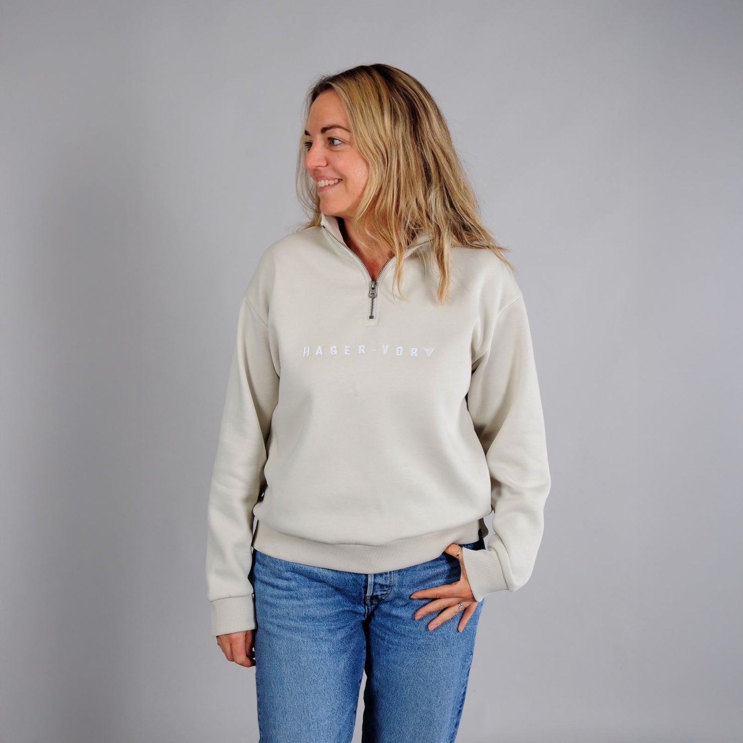 Classic Embroidered DS 1/4 Zip Sweatshirt