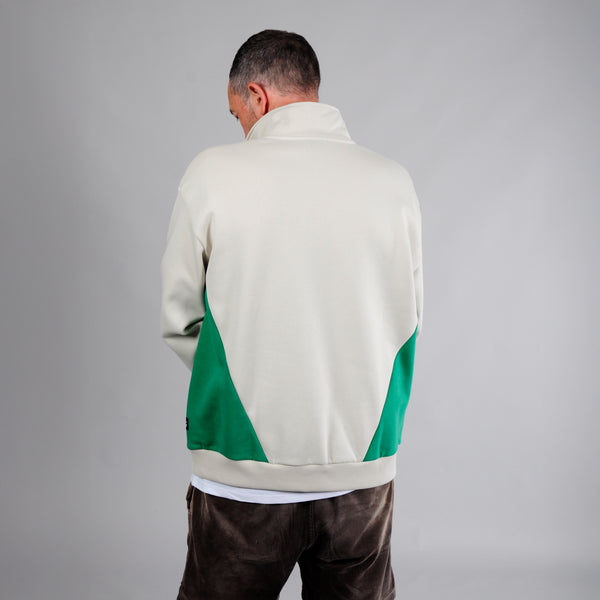 Embroidered Logo Panel 1/4 Zip Sweatshirt