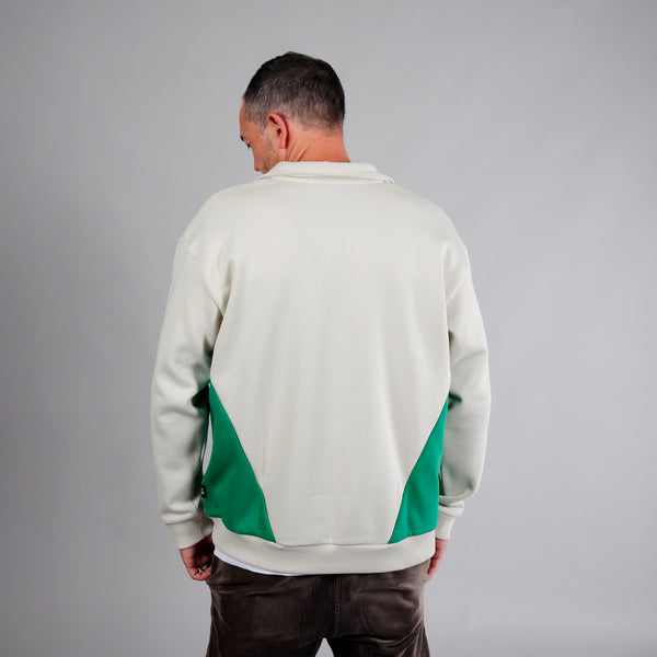 Classic Embroidered Panel 1/4 Zip Sweatshirt