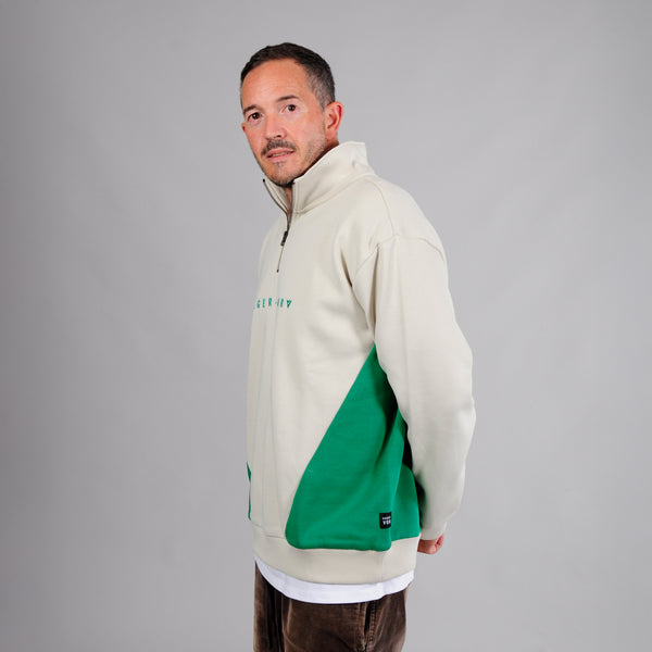 Classic Embroidered Panel 1/4 Zip Sweatshirt