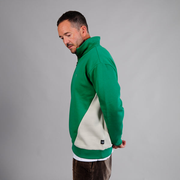 Embroidered Logo Panel 1/4 Zip Sweatshirt