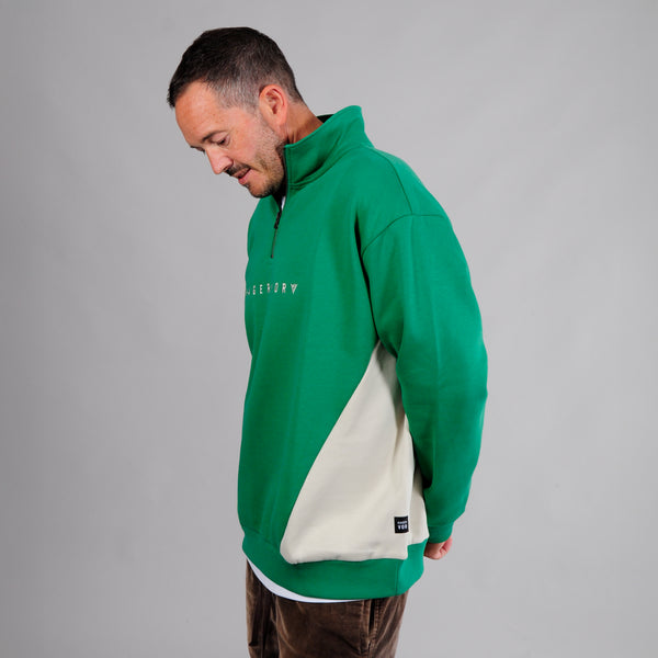Classic Embroidered Panel 1/4 Zip Sweatshirt
