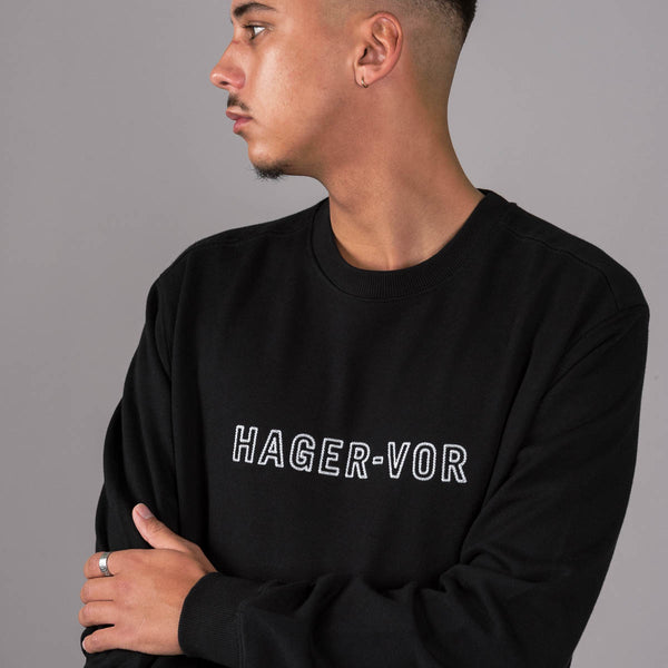 Stitched Embroidered Text Sweatshirt