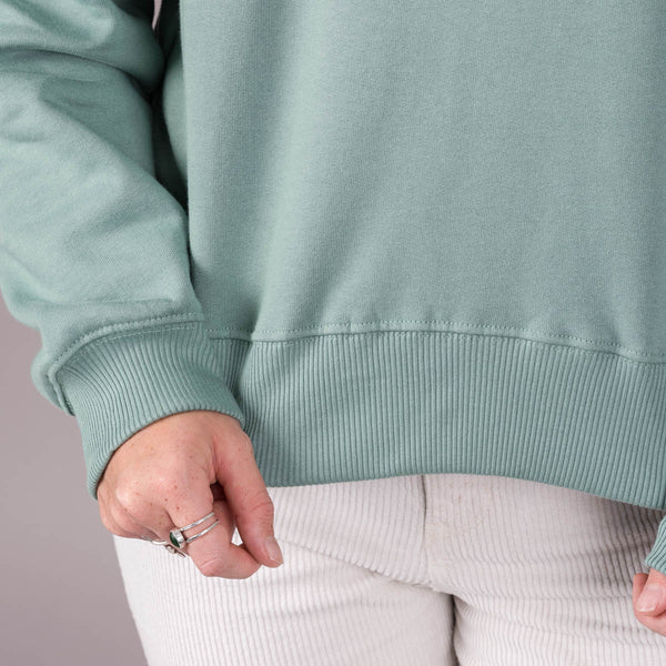 Embroidered Dropped Shoulder Sweatshirt